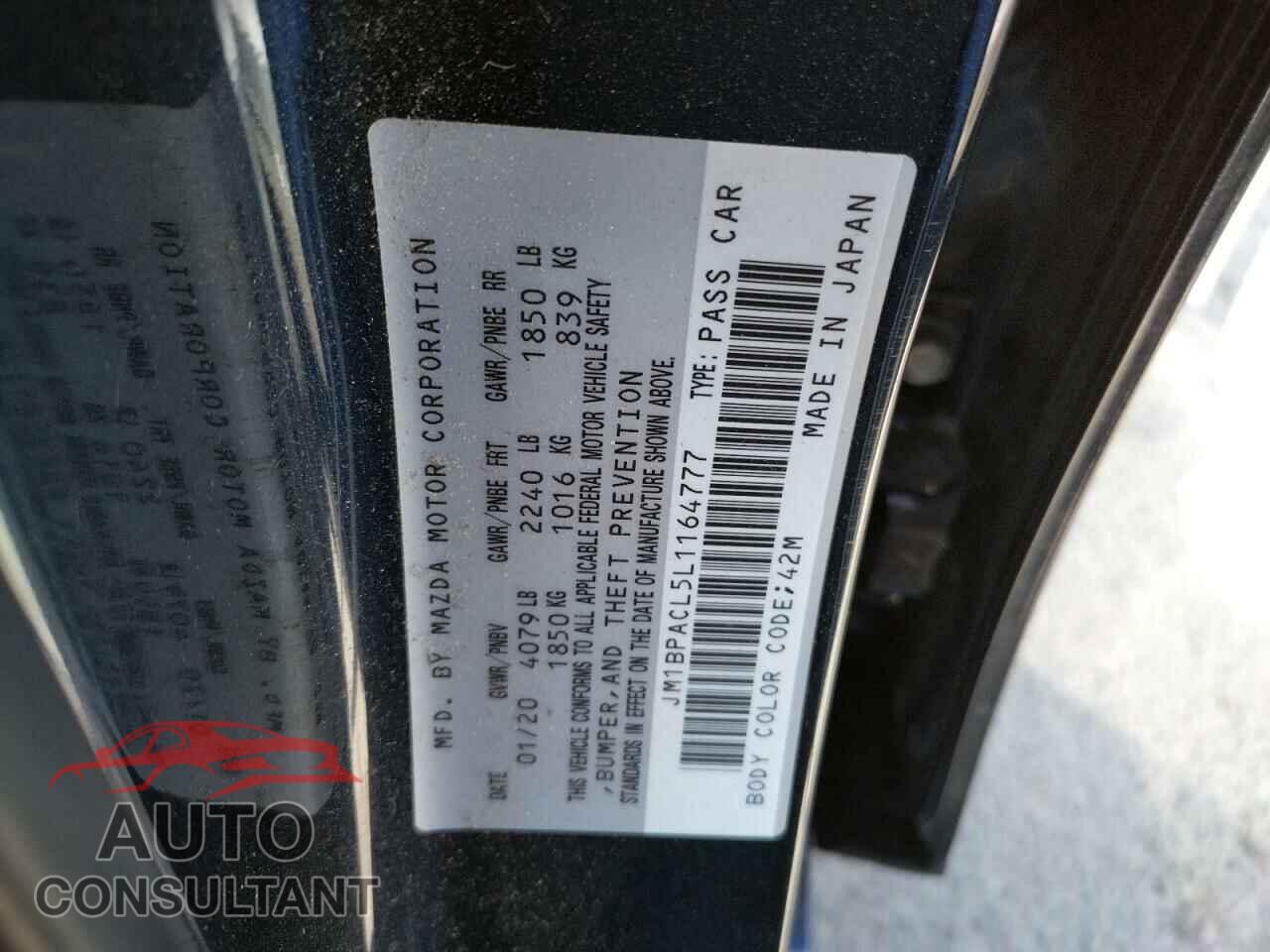 MAZDA 3 2020 - JM1BPACL5L1164777