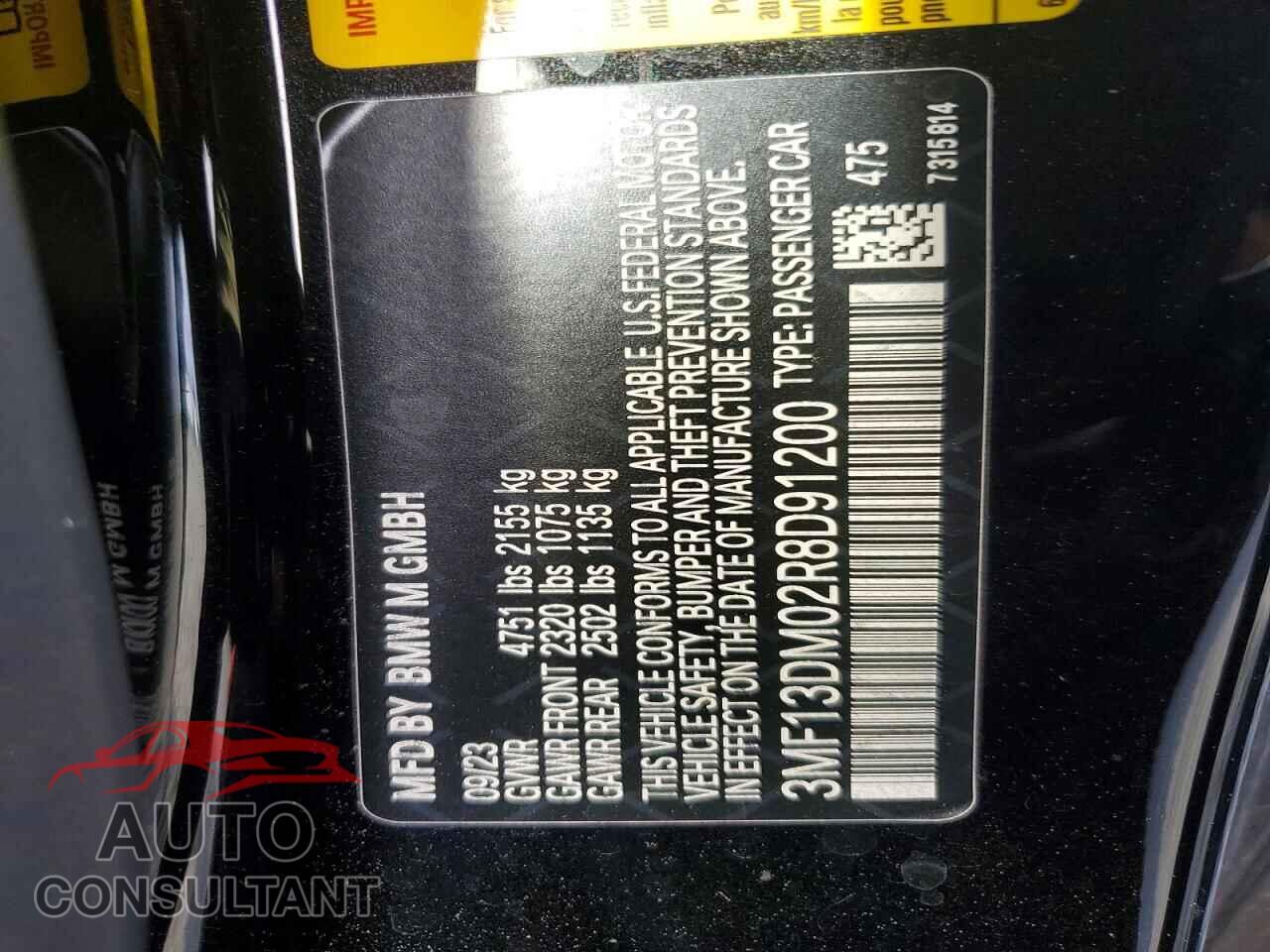BMW M2 2024 - 3MF13DM02R8D91200