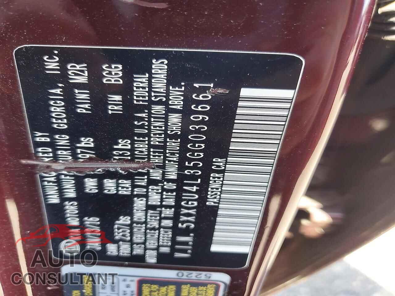 KIA OPTIMA 2016 - 5XXGU4L35GG039661