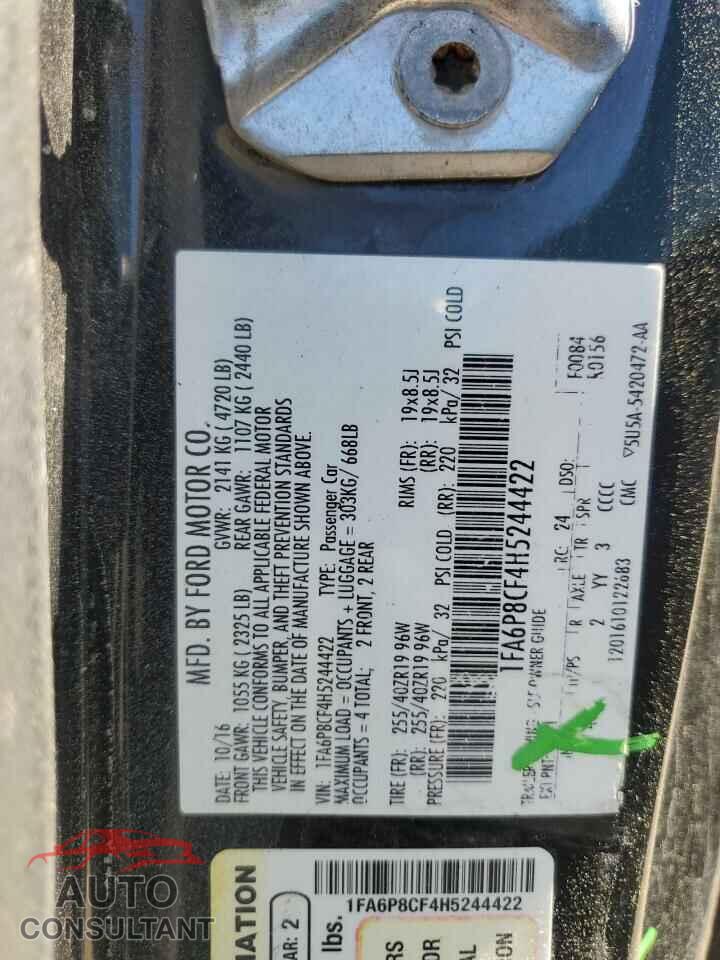 FORD MUSTANG 2017 - 1FA6P8CF4H5244422
