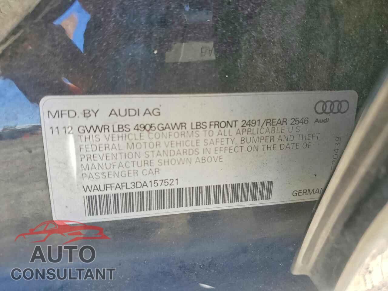 AUDI A4 2013 - WAUFFAFL3DA157521