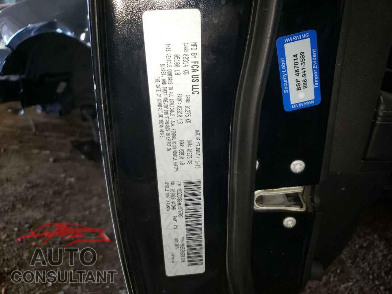 DODGE CHARGER 2019 - 2C3CDXBG4KH670707
