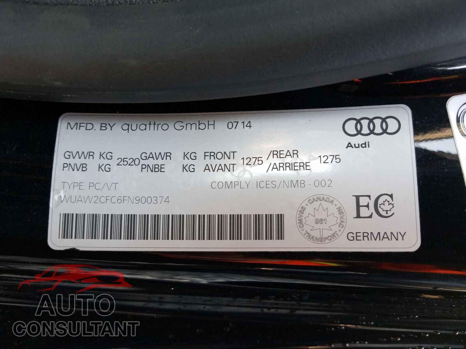 AUDI S7/RS7 2015 - WUAW2CFC6FN900374