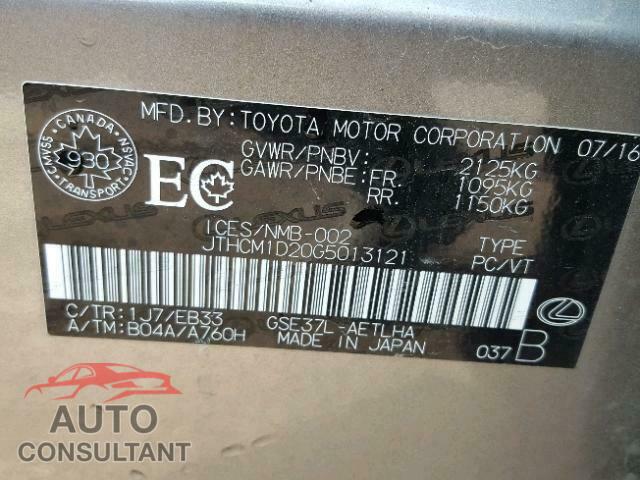 LEXUS IS 2016 - JTHCM1D20G5013121