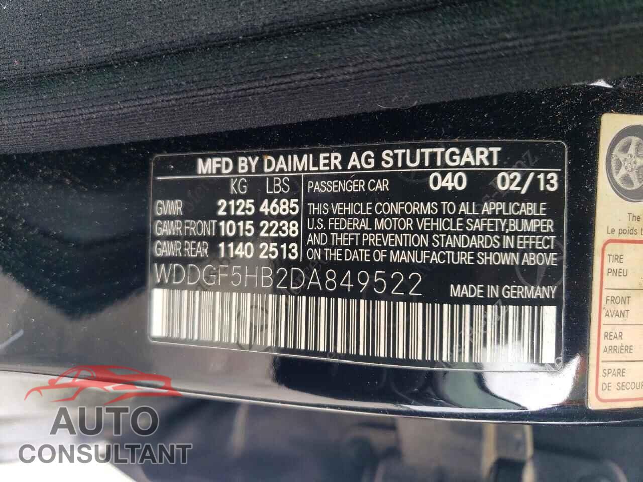 MERCEDES-BENZ C-CLASS 2013 - WDDGF5HB2DA849522