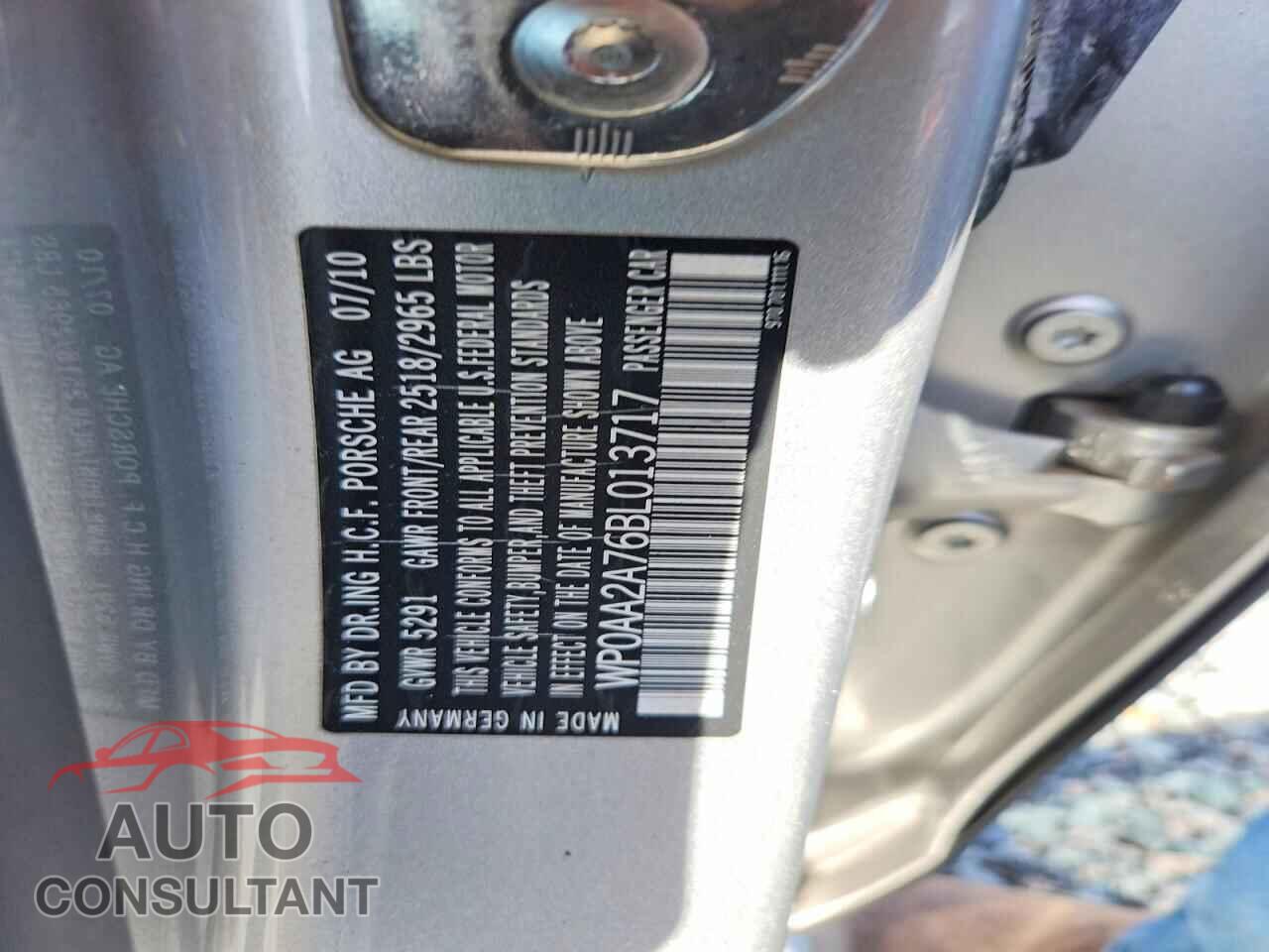 PORSCHE PANAMERA 2011 - WP0AA2A76BL013717