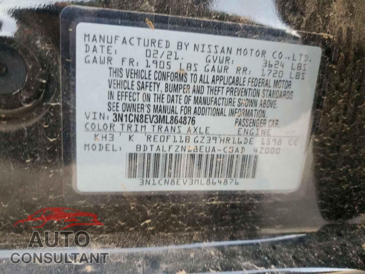 NISSAN VERSA 2021 - 3N1CN8EV3ML864876