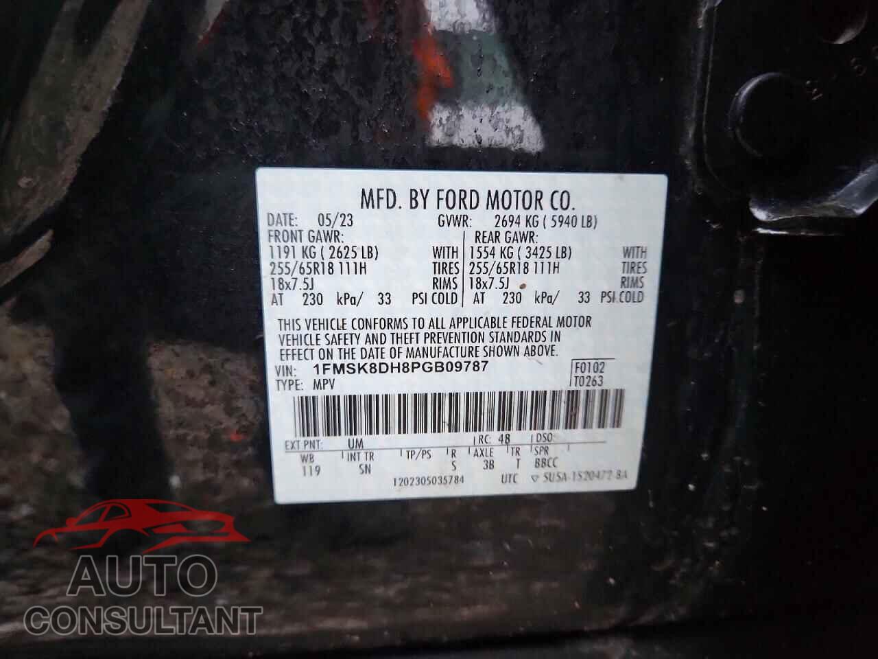FORD EXPLORER 2023 - 1FMSK8DH8PGB09787