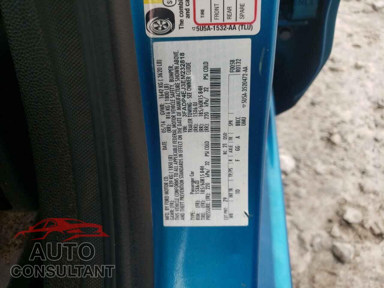FORD FIESTA 2014 - 3FADP4EJ3EM232818