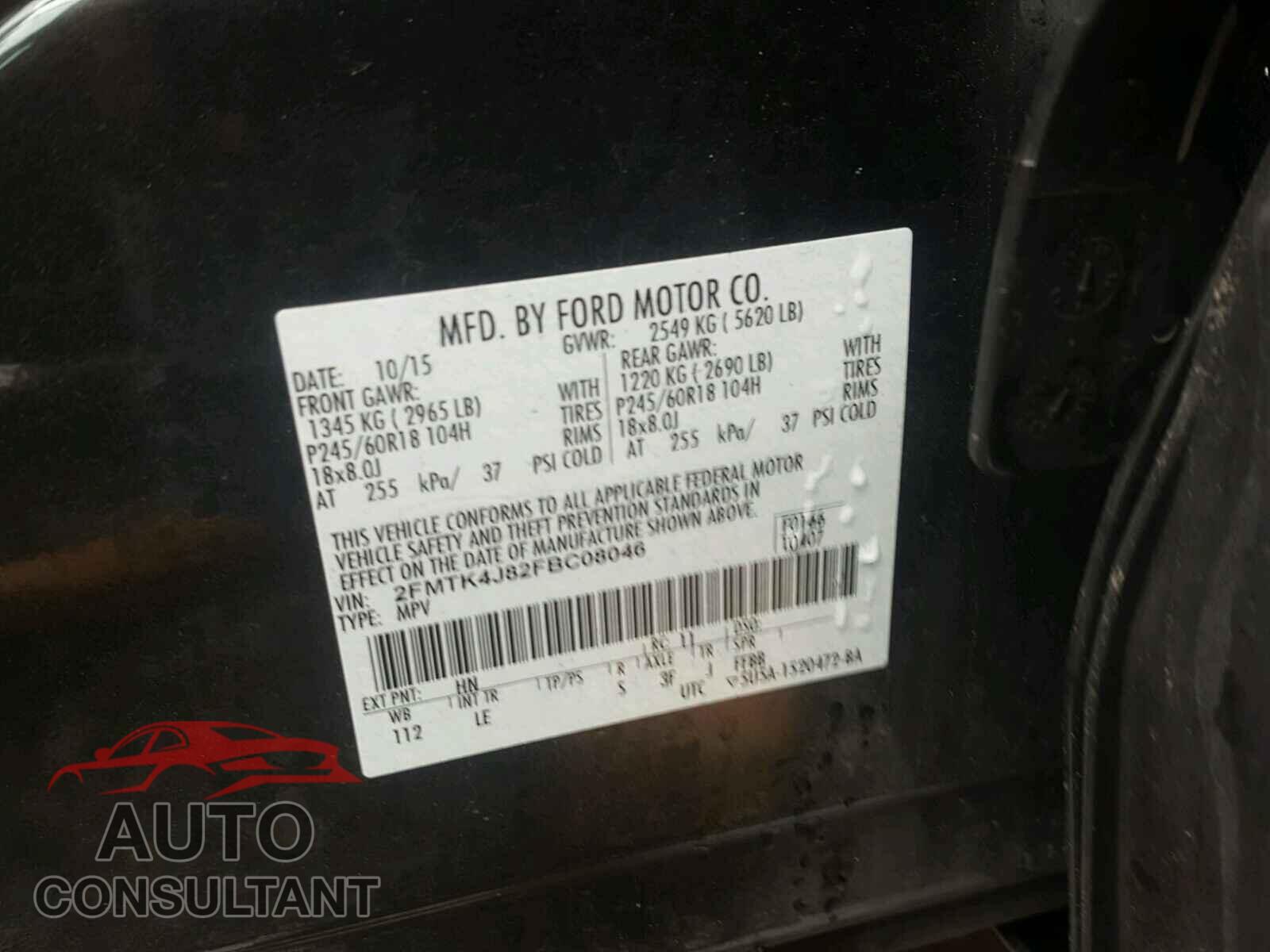 FORD EDGE SEL 2015 - 2FMTK4J82FBC08046