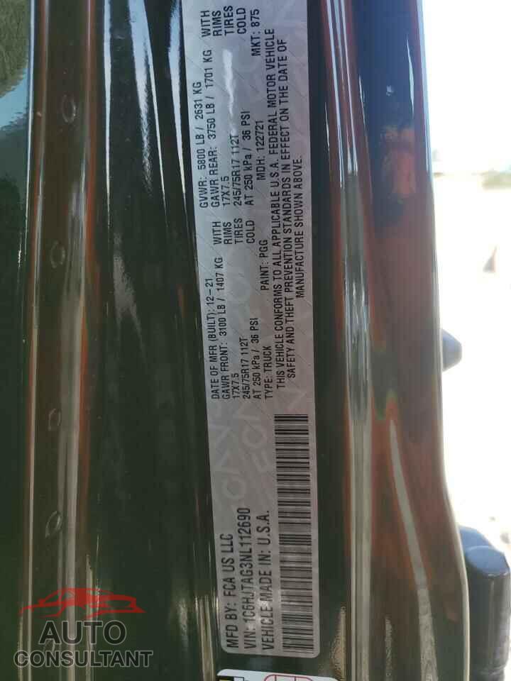 JEEP GLADIATOR 2022 - 1C6HJTAG3NL112690
