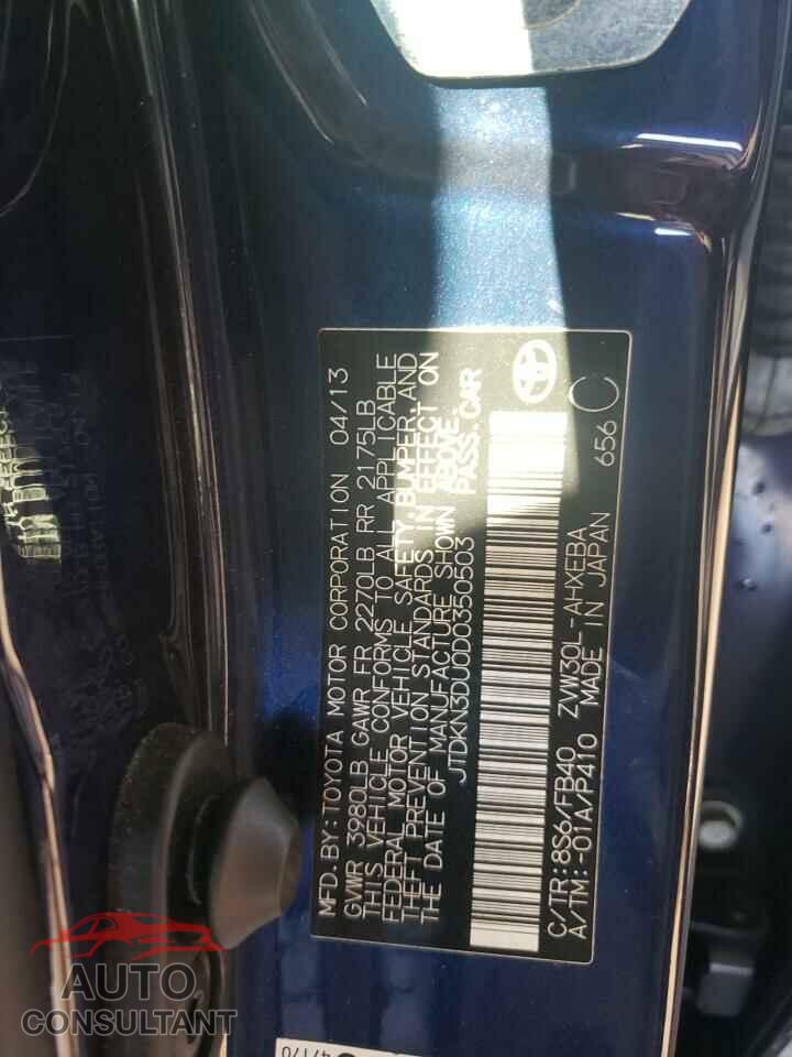 TOYOTA PRIUS 2013 - JTDKN3DU0D0350503