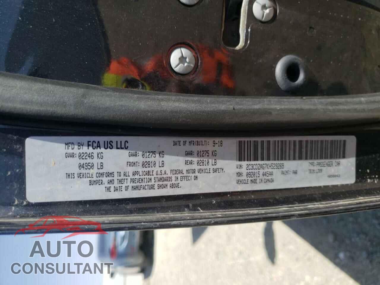 DODGE CHALLENGER 2019 - 2C3CDZAG7KH529269