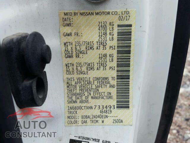 NISSAN FRONTIER S 2017 - 1N6BD0CTXHN733493