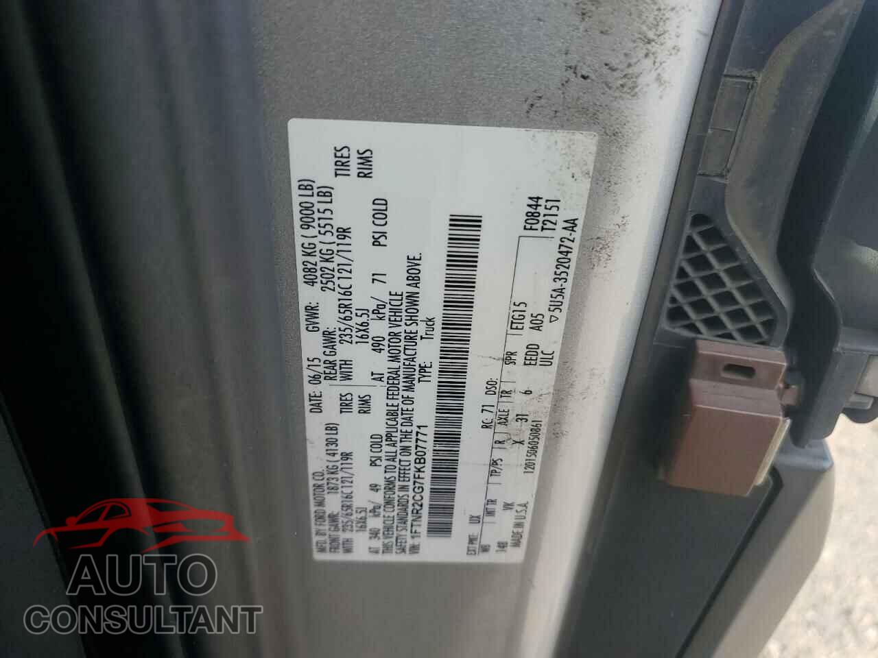 FORD TRANSIT 2015 - 1FTNR2CG7FKB07771