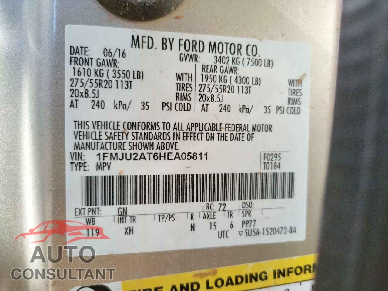 FORD EXPEDITION 2017 - 1FMJU2AT6HEA05811