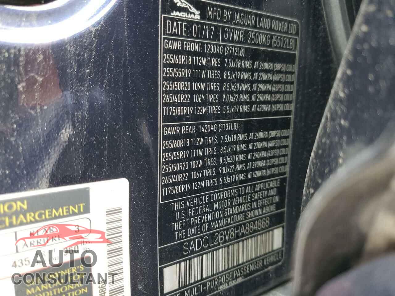 JAGUAR F-PACE 2017 - SADCL2BV8HA884868