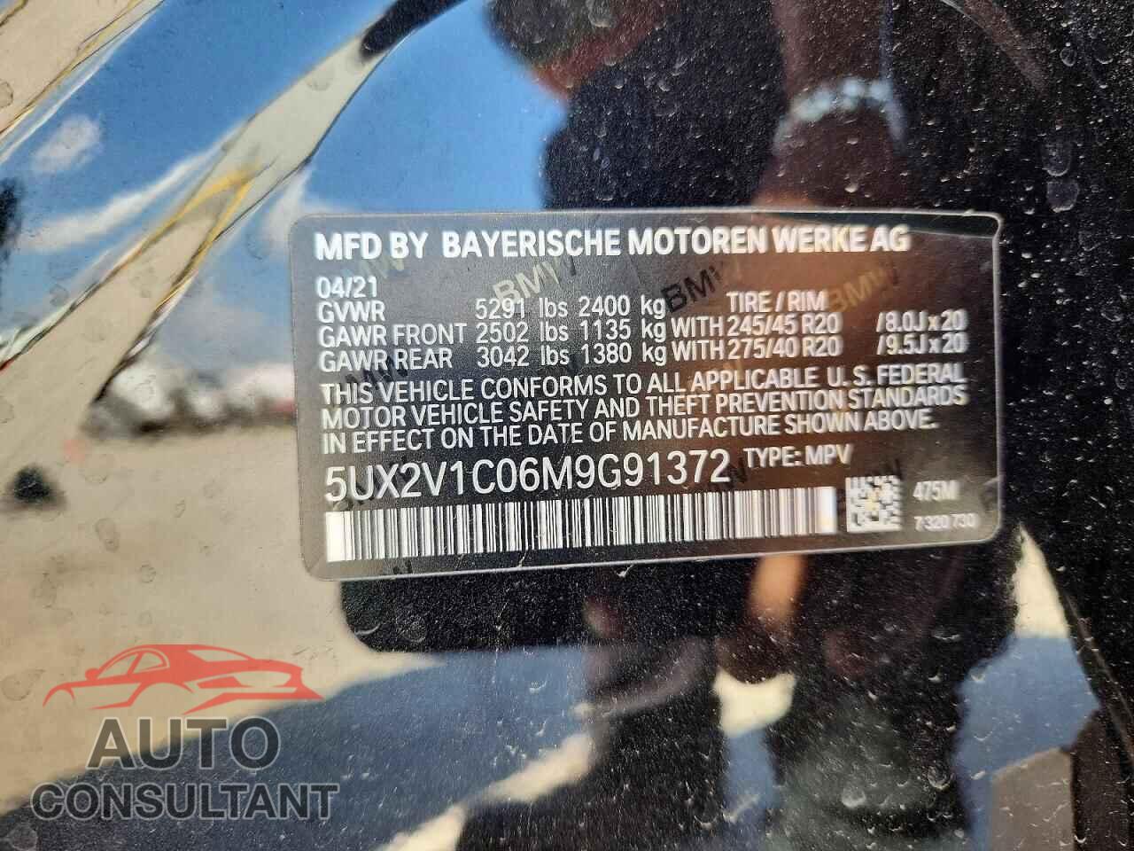 BMW X4 2021 - 5UX2V1C06M9G91372