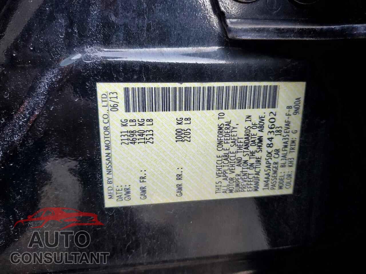 NISSAN MAXIMA 2013 - 1N4AA5AP5DC843602