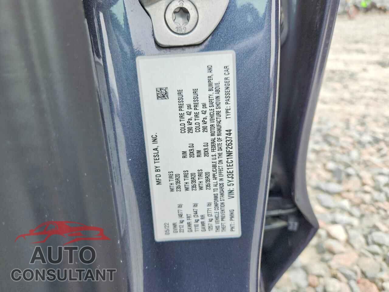 TESLA MODEL 3 2022 - 5YJ3E1EC1NF263744