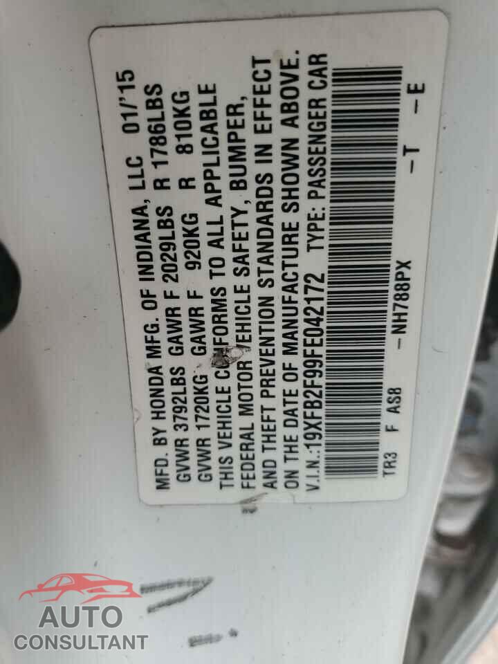 HONDA CIVIC 2015 - 19XFB2F99FE042172