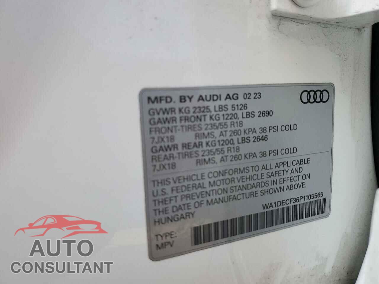 AUDI Q3 2023 - WA1DECF36P1105565