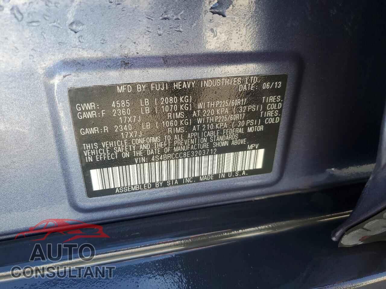 SUBARU OUTBACK 2014 - 4S4BRCCC8E3203712