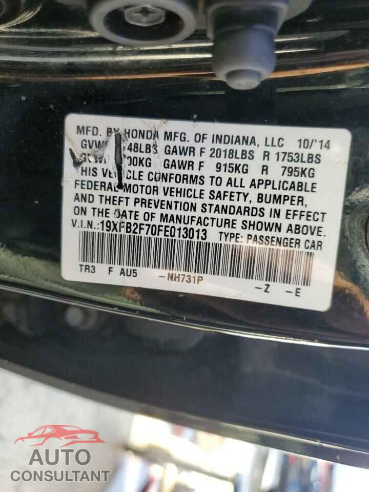 HONDA CIVIC 2015 - 19XFB2F70FE013013