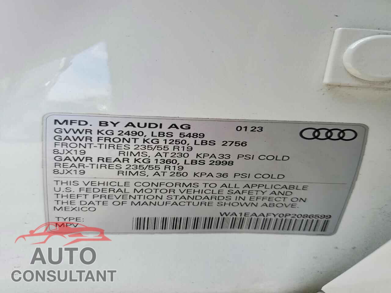 AUDI Q5 2023 - WA1EAAFY0P2086599