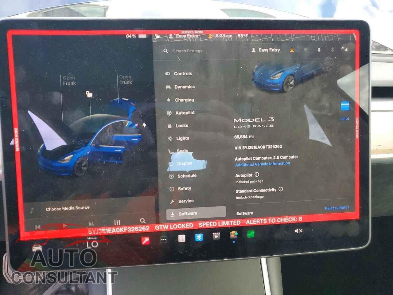 TESLA MODEL 3 2019 - 5YJ3E1EA0KF326262