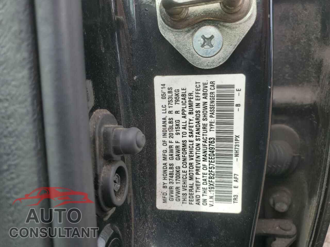 HONDA CIVIC 2014 - 19XFB2F57EE049763