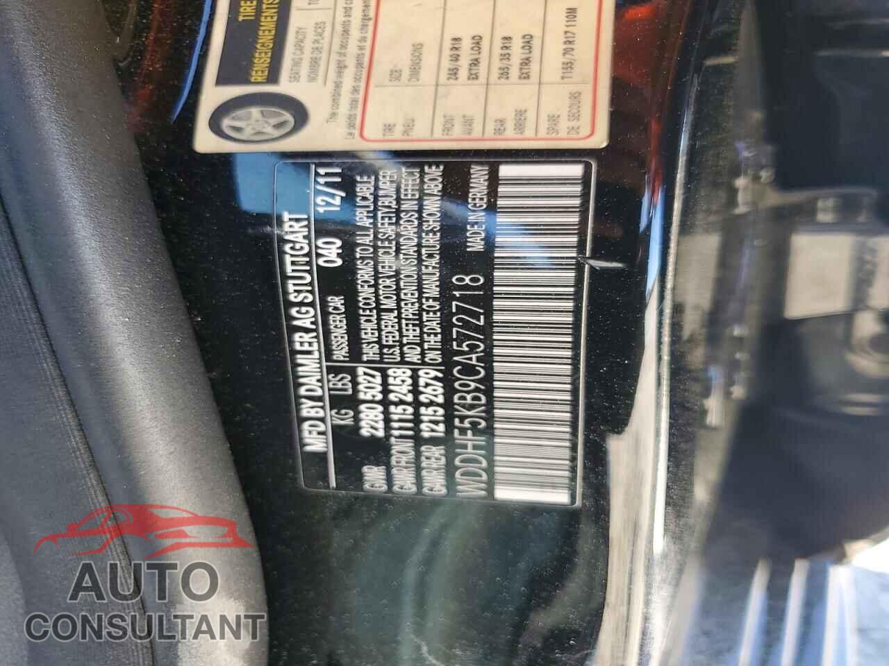 MERCEDES-BENZ E-CLASS 2012 - WDDHF5KB9CA572718