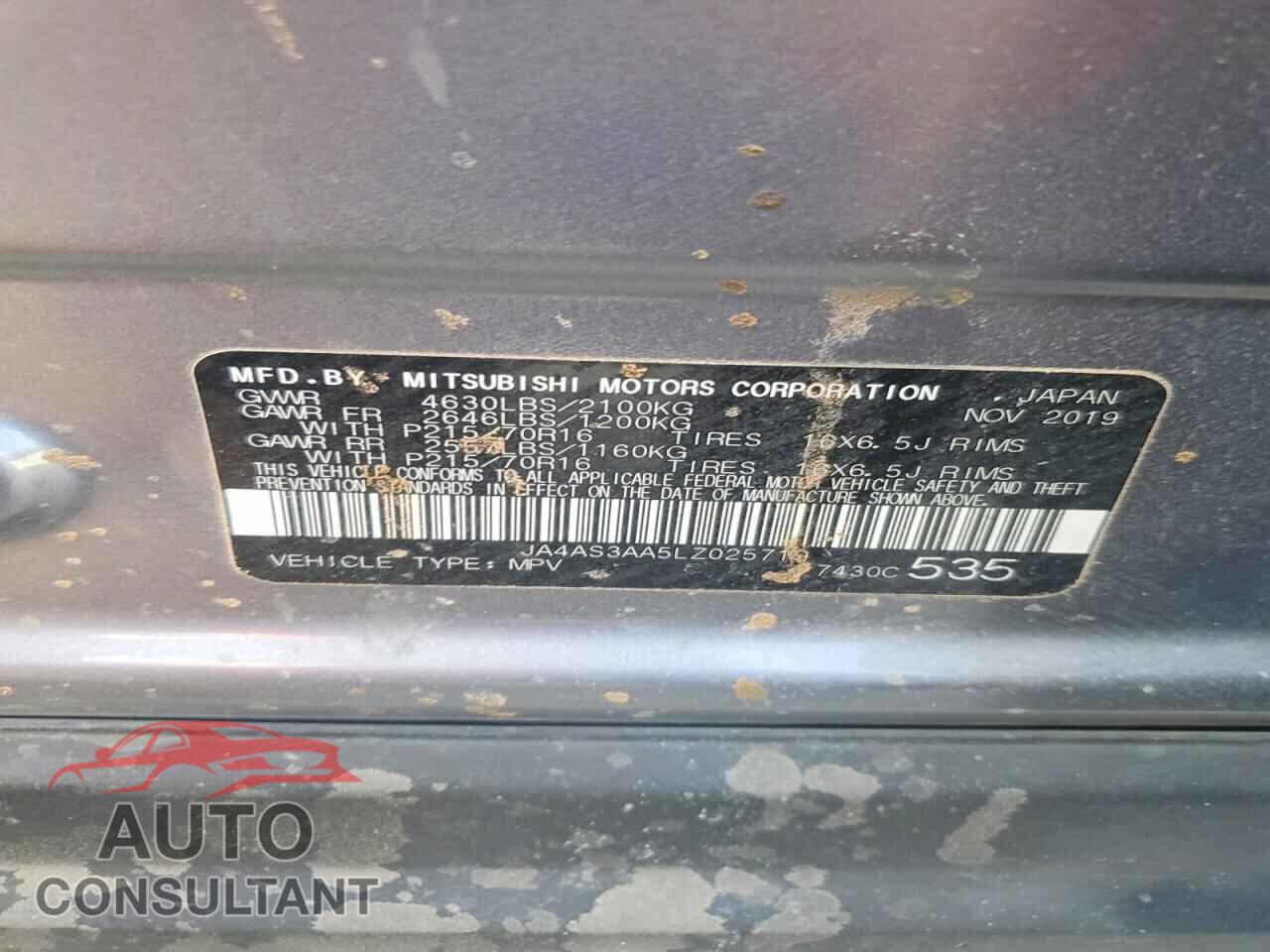 MITSUBISHI ECLIPSE 2020 - JA4AS3AA5LZ025719