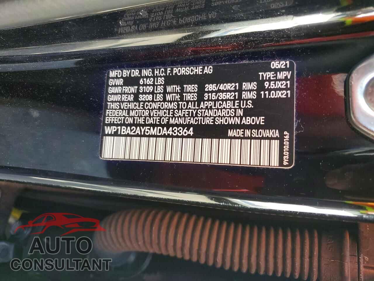 PORSCHE CAYENNE 2021 - WP1BA2AY5MDA43364