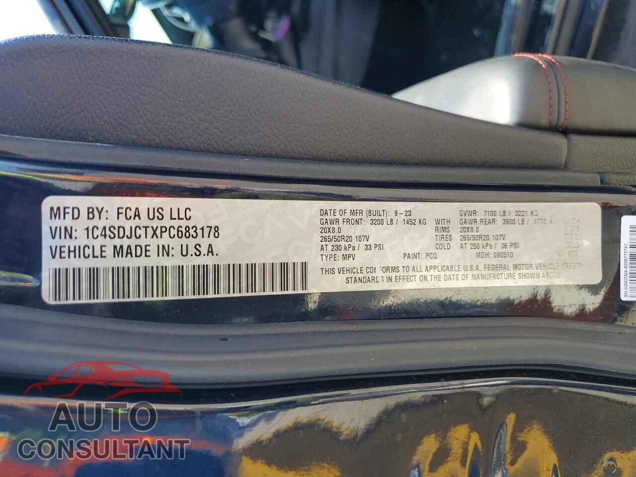 DODGE DURANGO 2023 - 1C4SDJCTXPC683178
