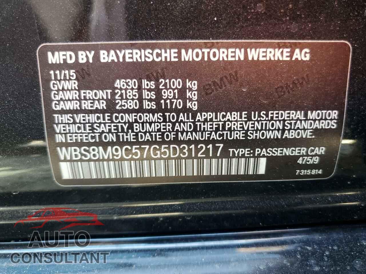 BMW M3 2016 - WBS8M9C57G5D31217