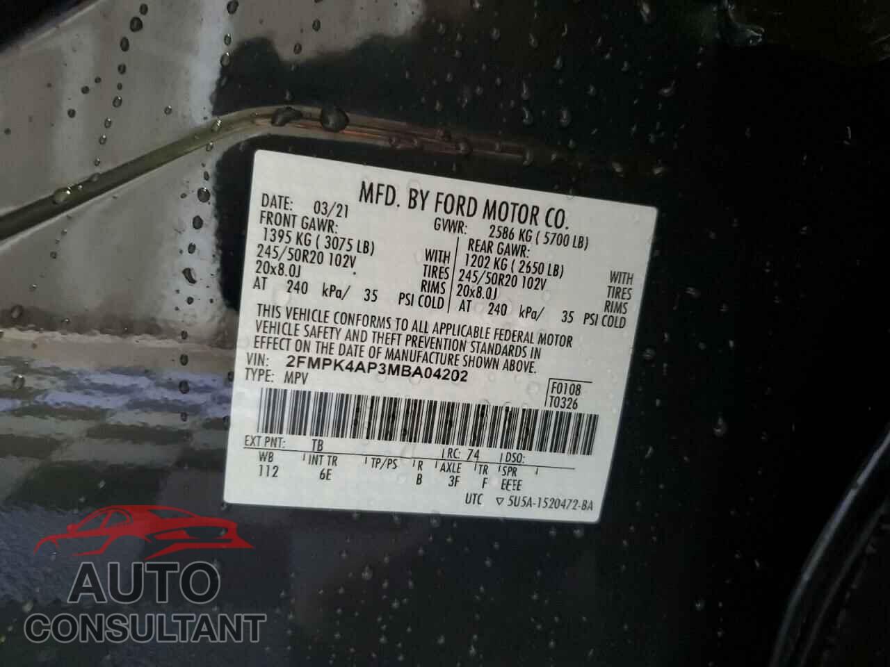 FORD EDGE 2021 - 2FMPK4AP3MBA04202