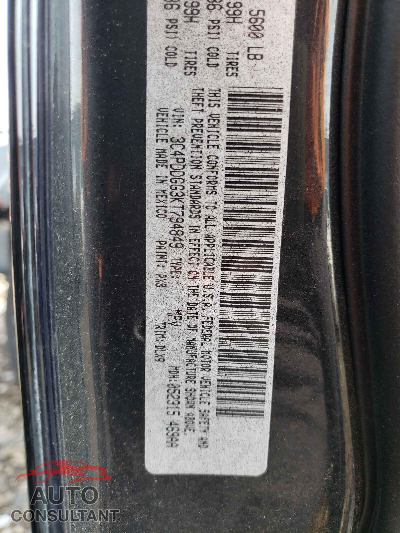 DODGE JOURNEY 2019 - 3C4PDDGG3KT794849