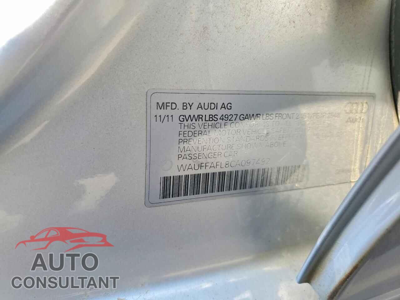 AUDI A4 2012 - WAUFFAFL8CA097492