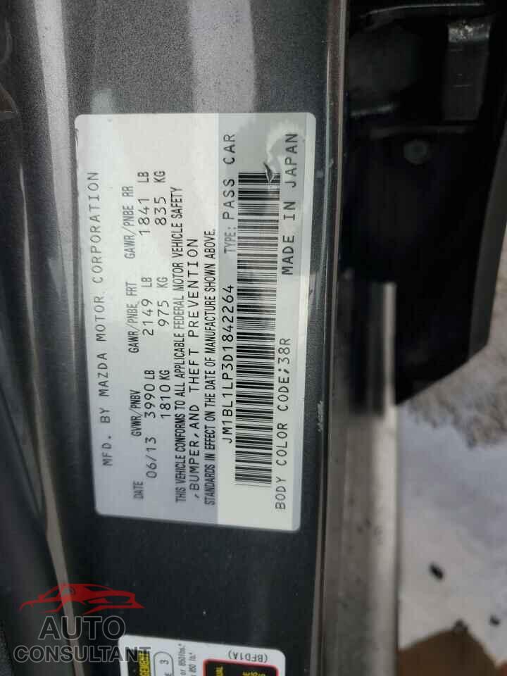 MAZDA 3 2013 - JM1BL1LP3D1842264