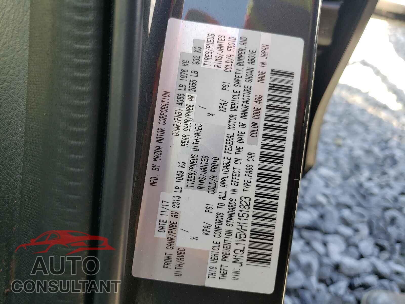 MAZDA 6 2017 - JM1GL1V5XH1151823