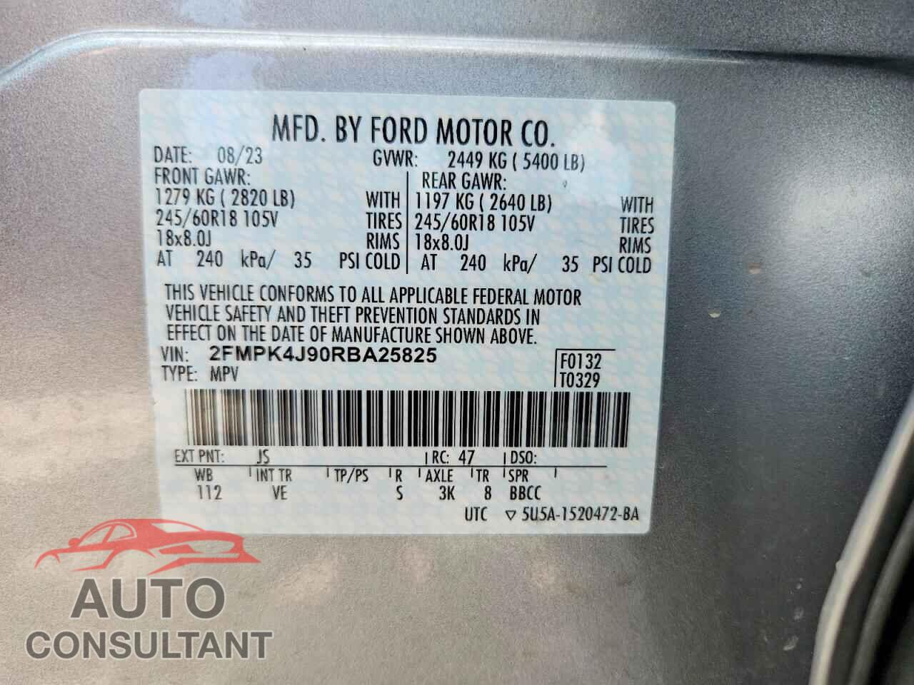 FORD EDGE 2024 - 2FMPK4J90RBA25825