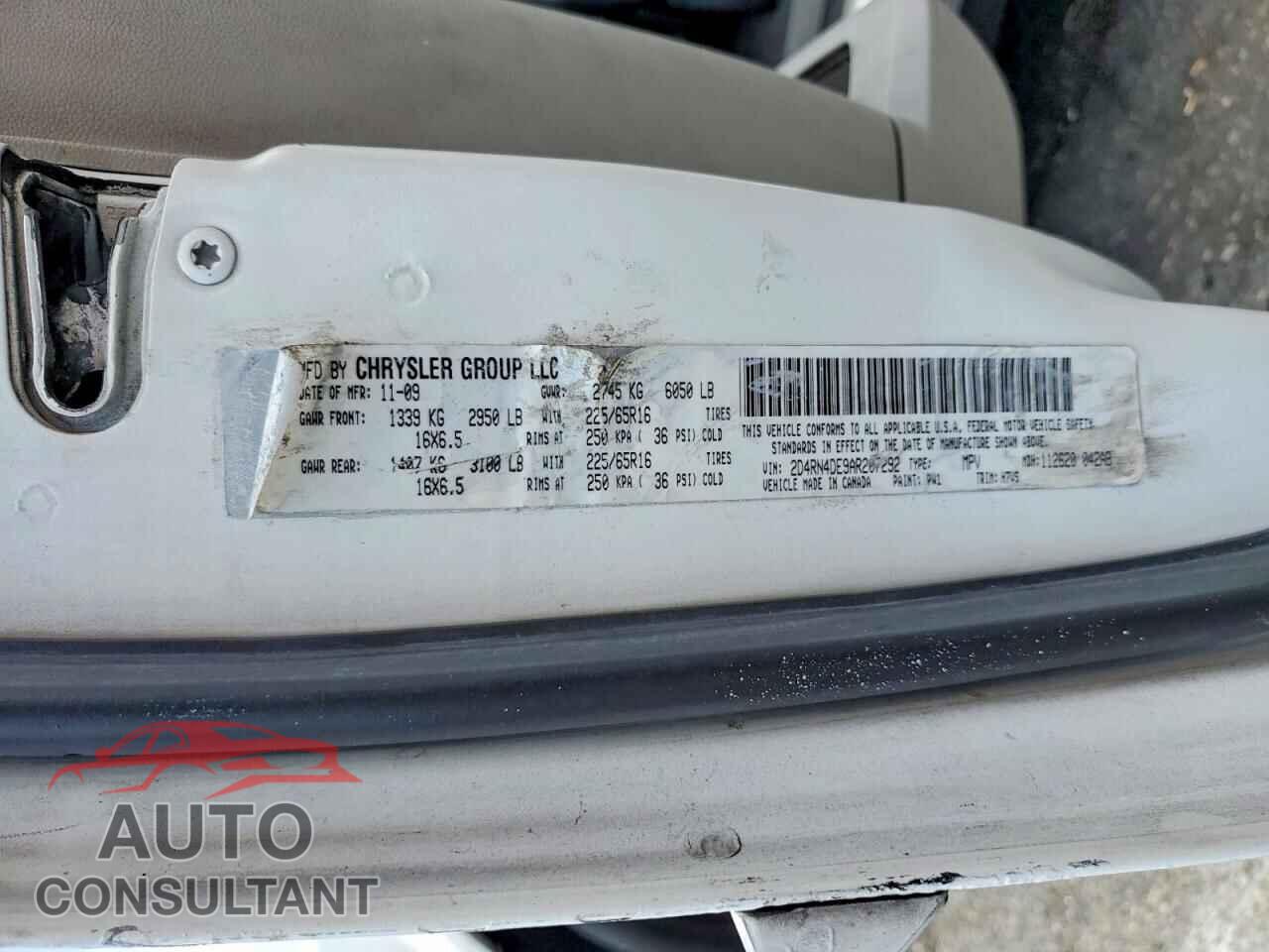 DODGE CARAVAN 2010 - 2D4RN4DE9AR207292