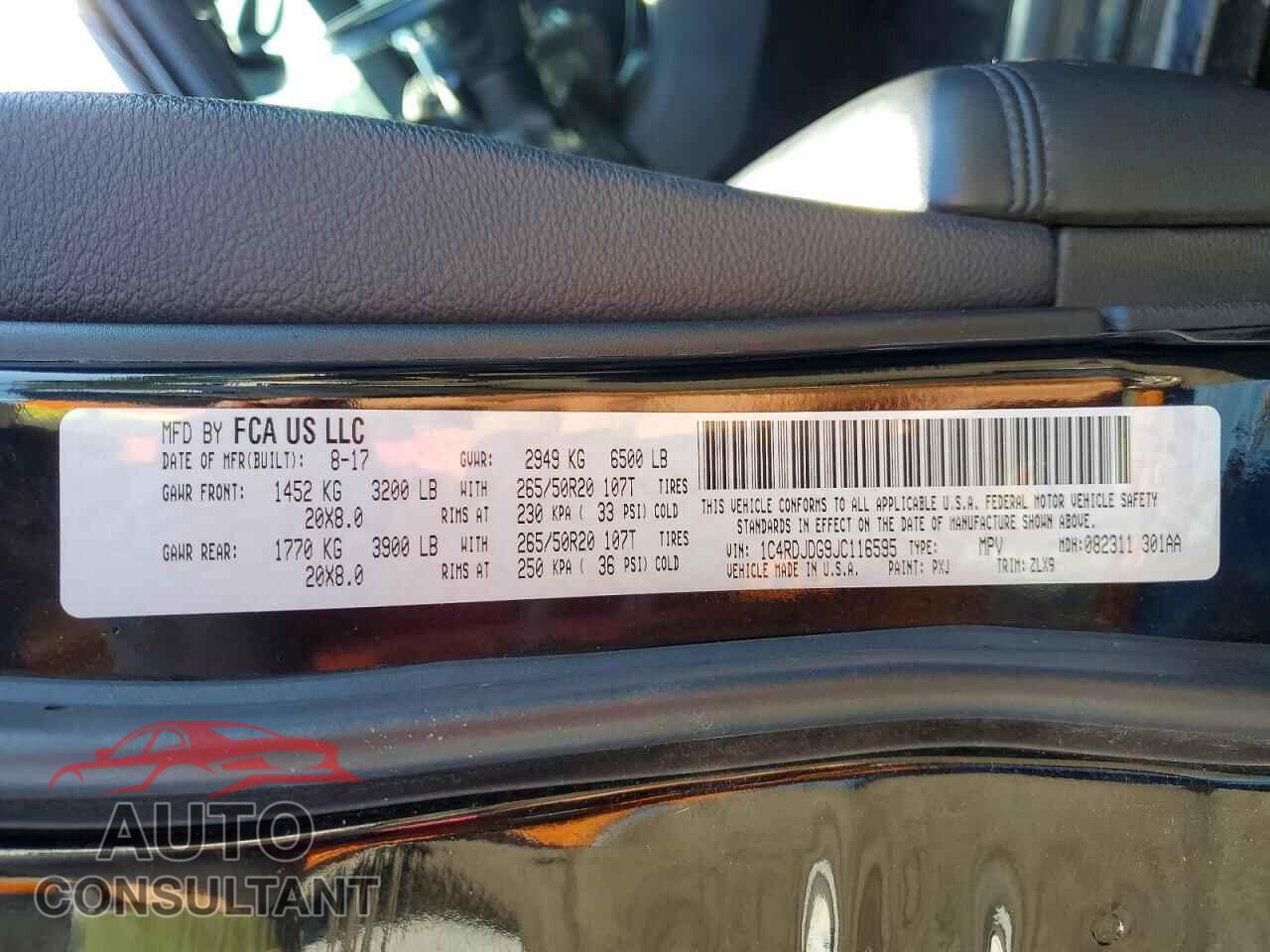 DODGE DURANGO 2018 - 1C4RDJDG9JC116595