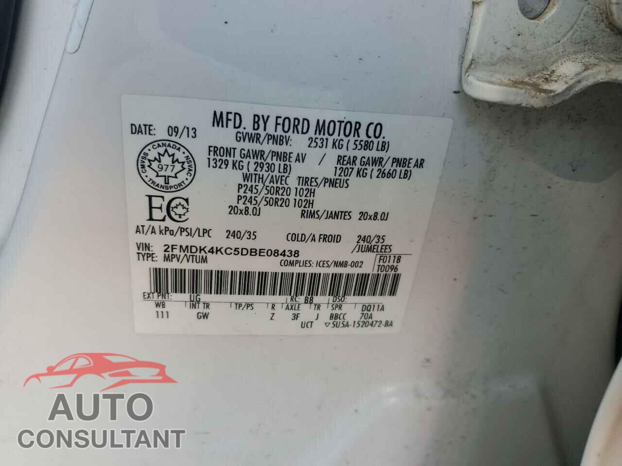 FORD EDGE 2013 - 2FMDK4KC5DBE08438