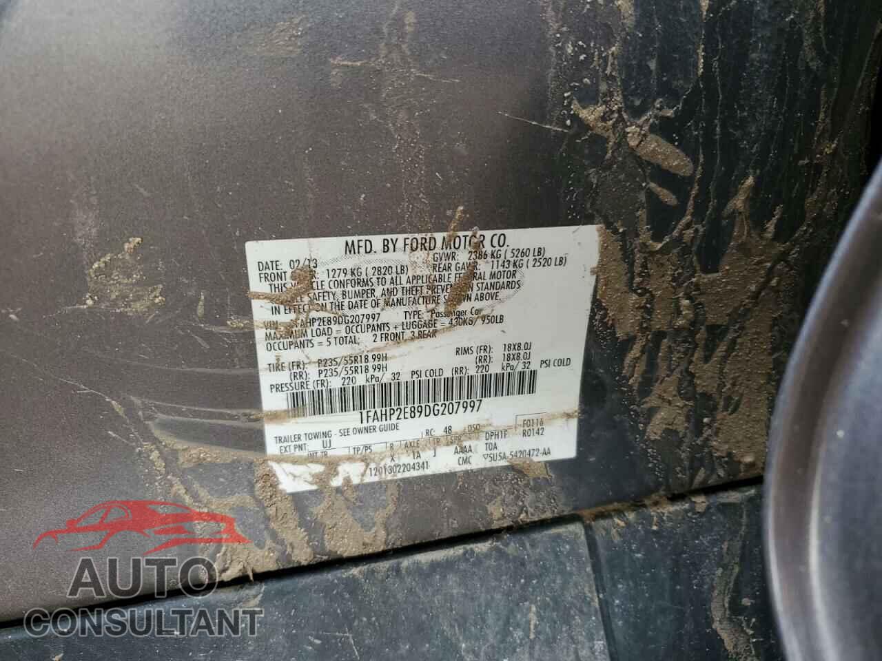 FORD TAURUS 2013 - 1FAHP2E89DG207997