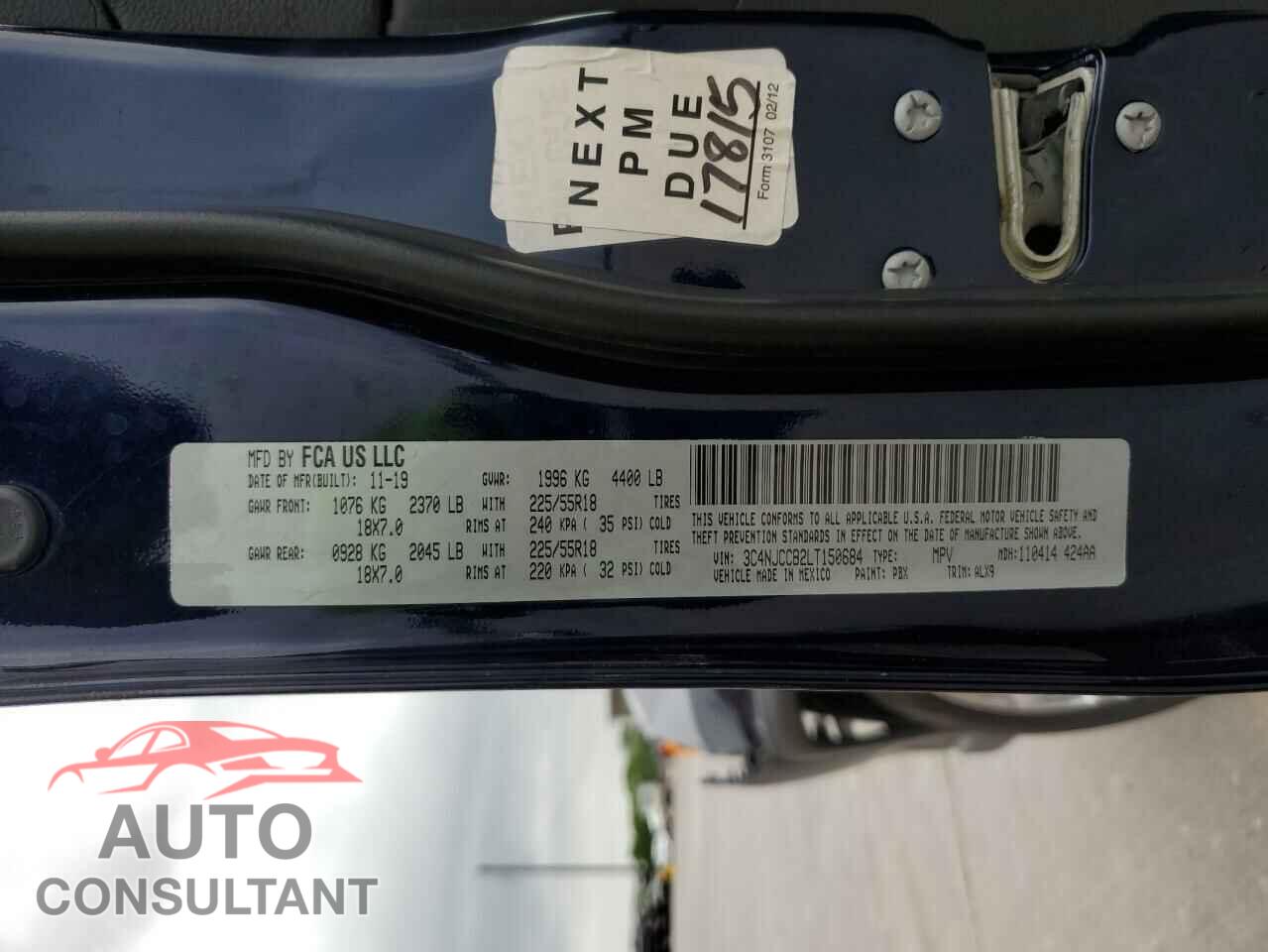 JEEP COMPASS 2020 - 3C4NJCCB2LT150684