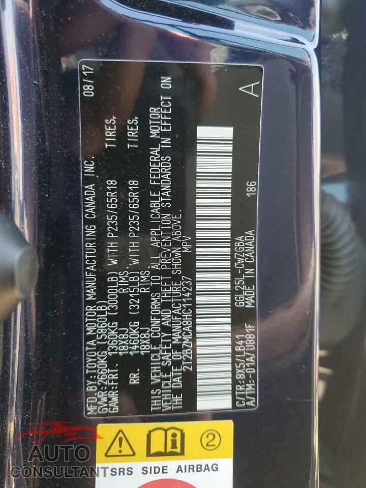 LEXUS RX350 2017 - 2T2BZMCA8HC114237