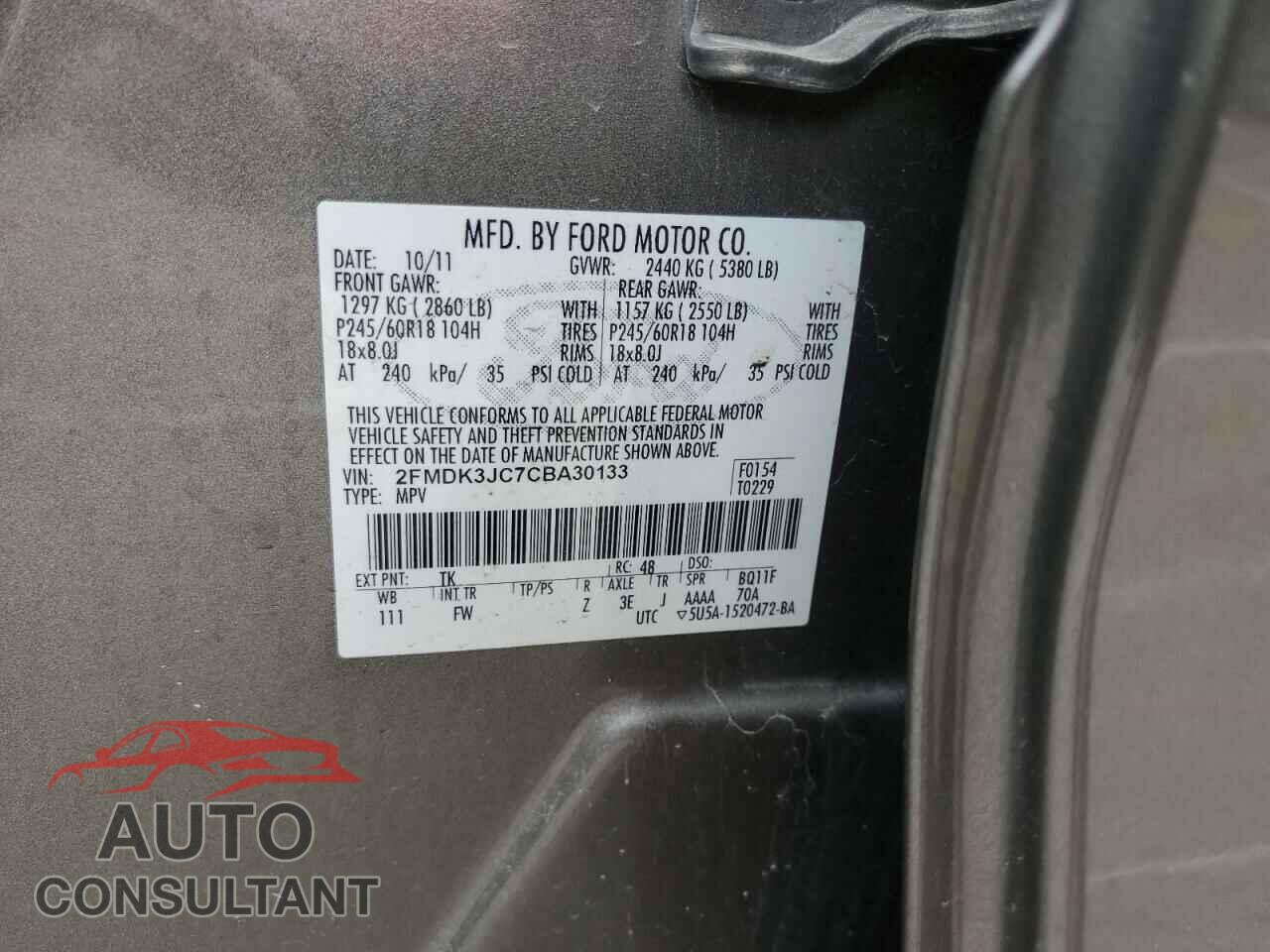 FORD EDGE 2012 - 2FMDK3JC7CBA30133