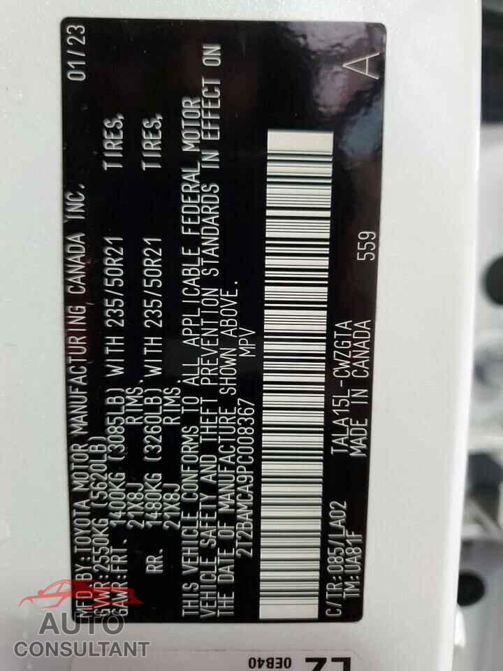 LEXUS RX 350H BA 2023 - 2T2BBMCA2PC008367